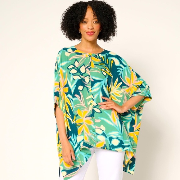 Denim & Co. Printed Georgette
Caftan Tunic size 2x/3x - Picture 1 of 8
